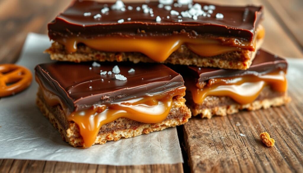 Chocolate Caramel Pretzel Bars