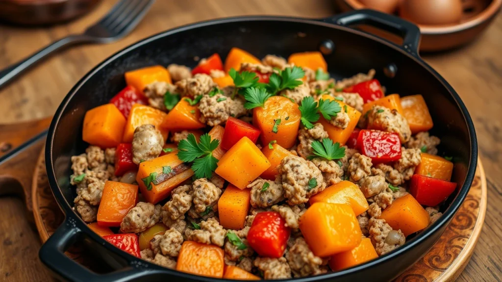 Ground Turkey and Sweet Potato Skillet