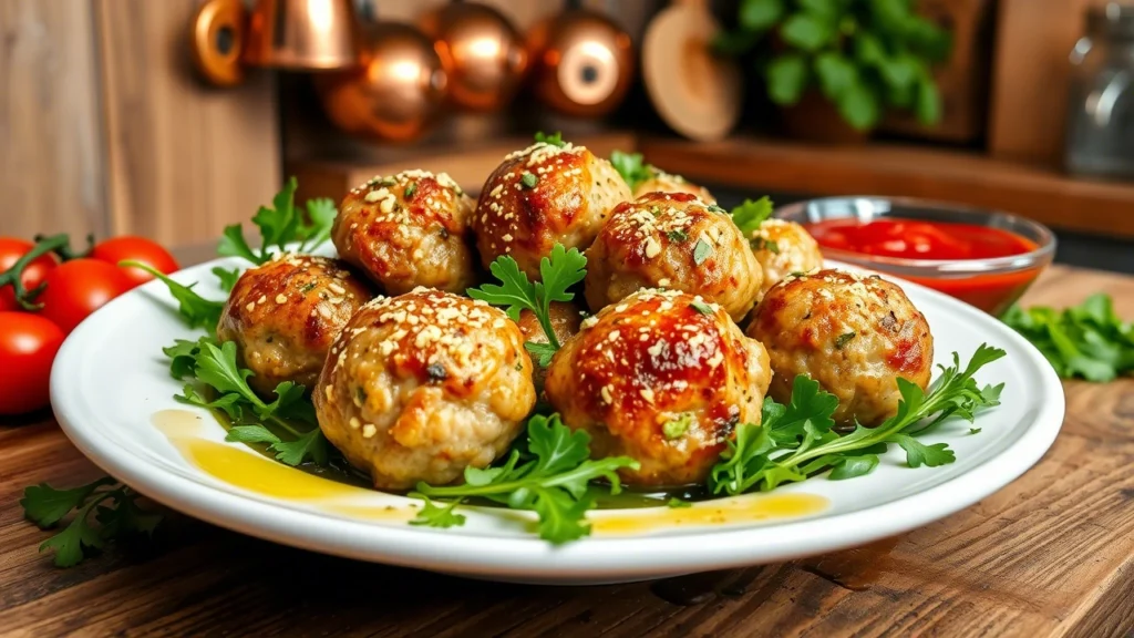 Baked Turkey Meatballs with Garlic & Herbs